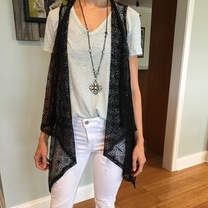 Sleeveless crochet vest